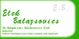 elek balazsovics business card